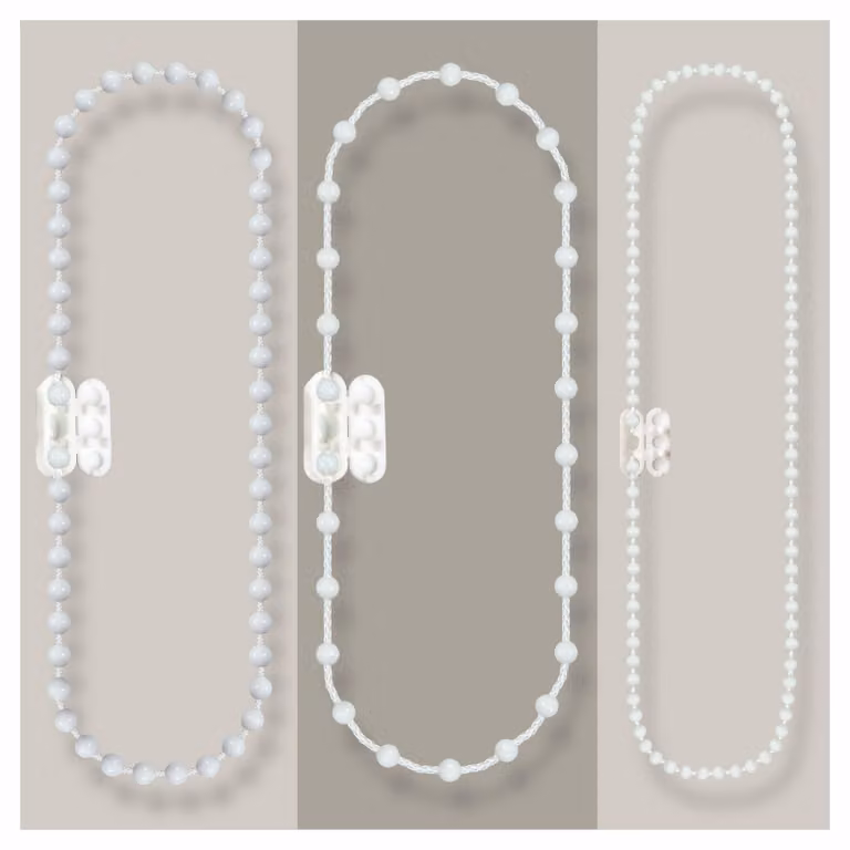 Catena per avvolgibili, lunghezza 240 cm, sezione 4,5 x 12 mm, colore bianco, materiale plastico