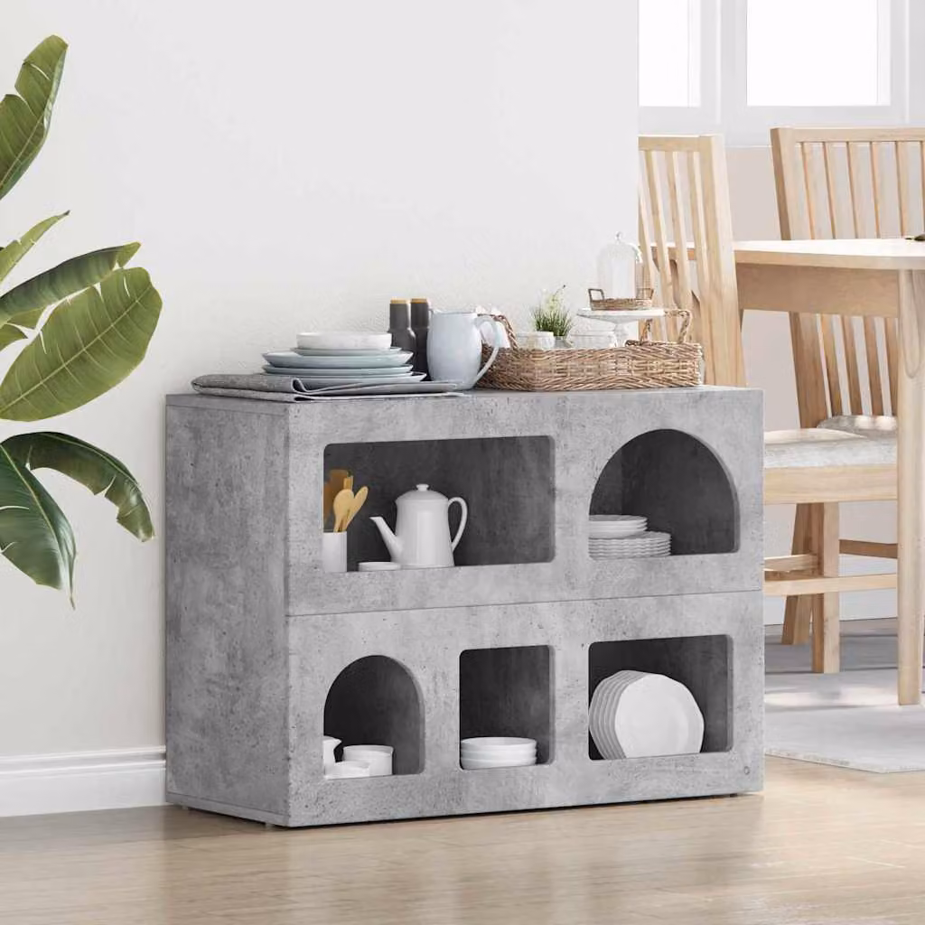 Credenza moderna vidaXL ELST in grigio cemento L 80.5 cm x P 35 cm x H 59 cm