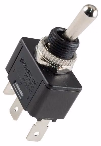 Interruttore a levetta 250V/6A, tipo ON-OFF-ON, 1 circuito, modello ST22