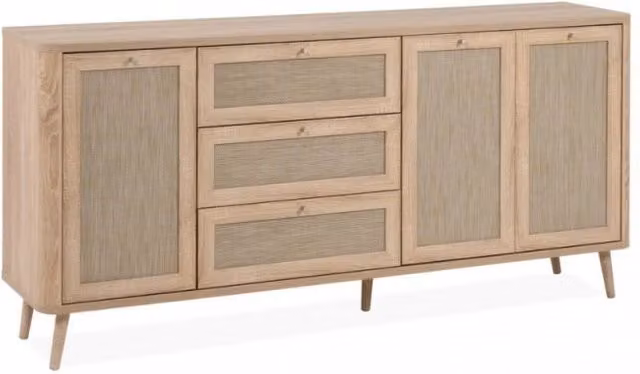 Madia KUTA51A rovere sonoma 3 cassetti e 3 ante effetto rafia