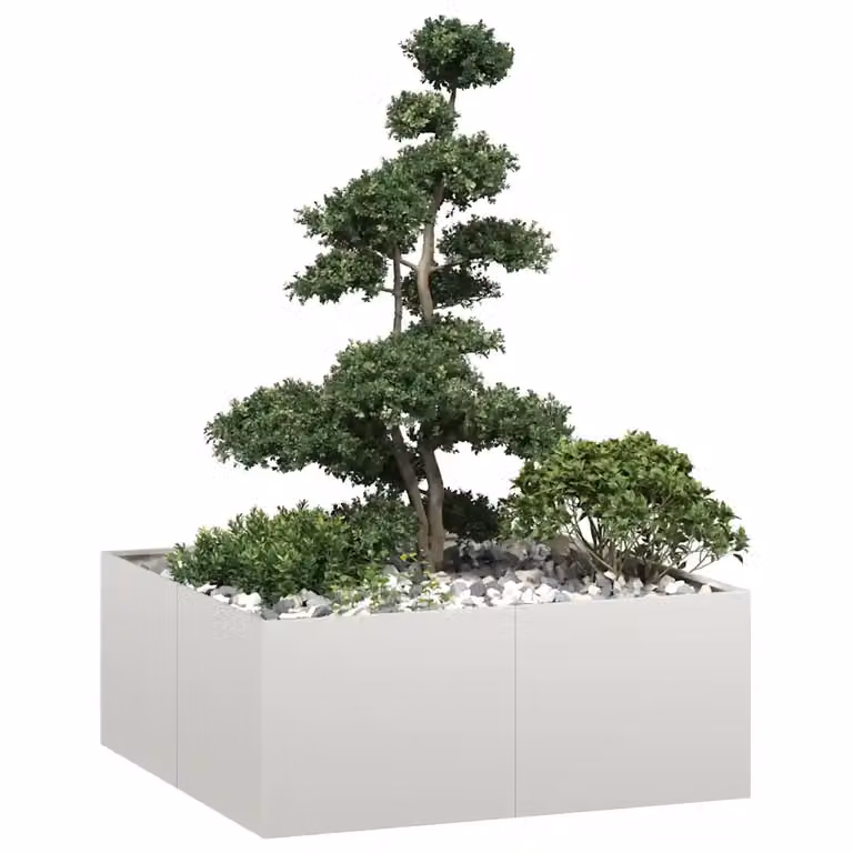Fioriera vidaXL in acciaio inox grigio L: 100 cm, P: 100 cm, H: 40 cm
