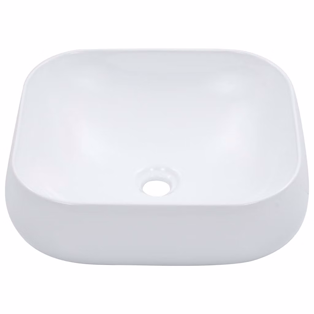 Lavandino 44,5x39,5x14,5 cm in Vetroceramica Bianco