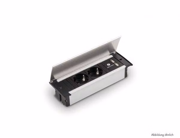 Naber Kapsa-USB, elemento di presa, con prese francesi, colore acciaio inox