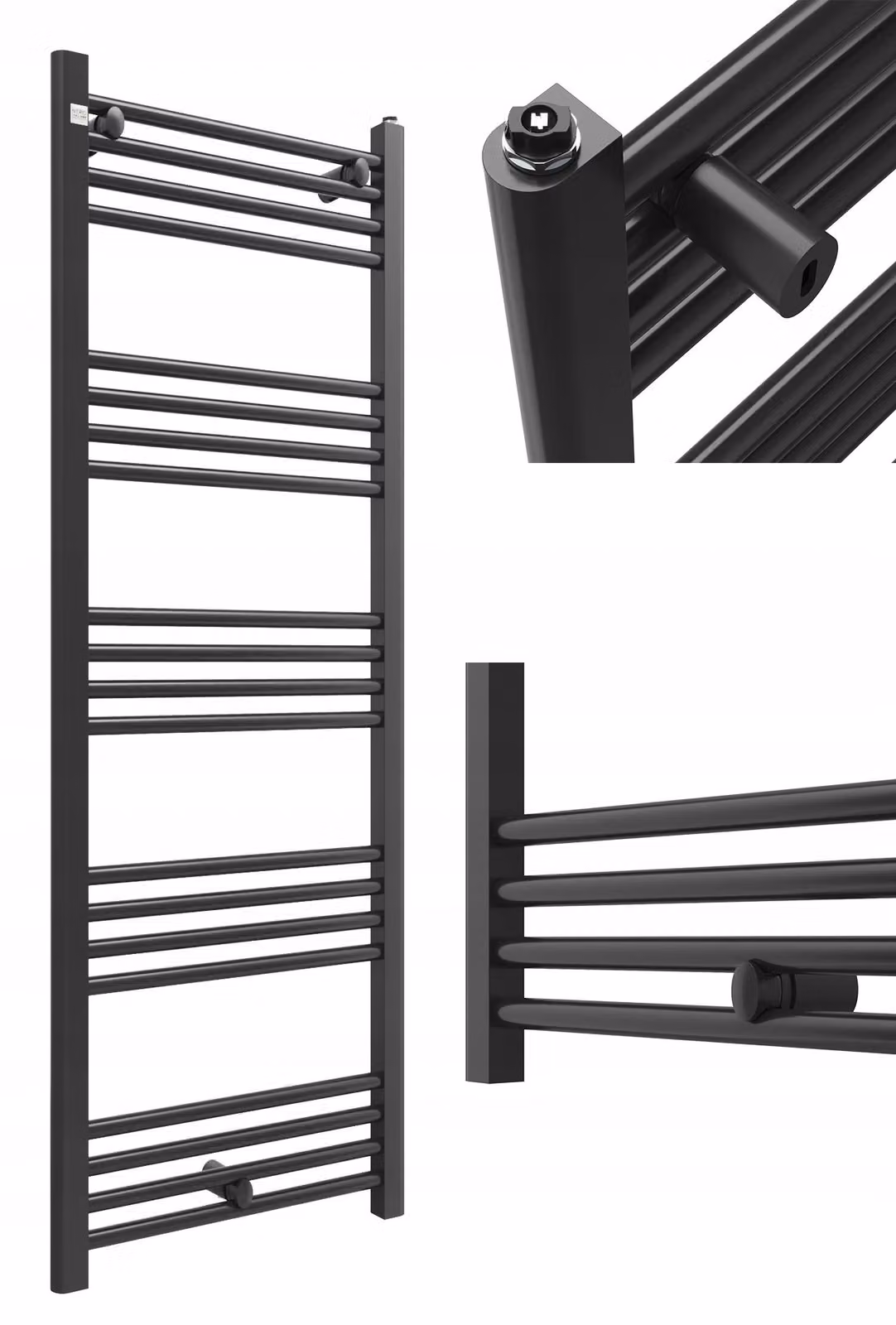 Granitan - Radiatore da bagno - Scaldasalviette - 140x50 cm - Nero - Scaldasalviette - PUERTO