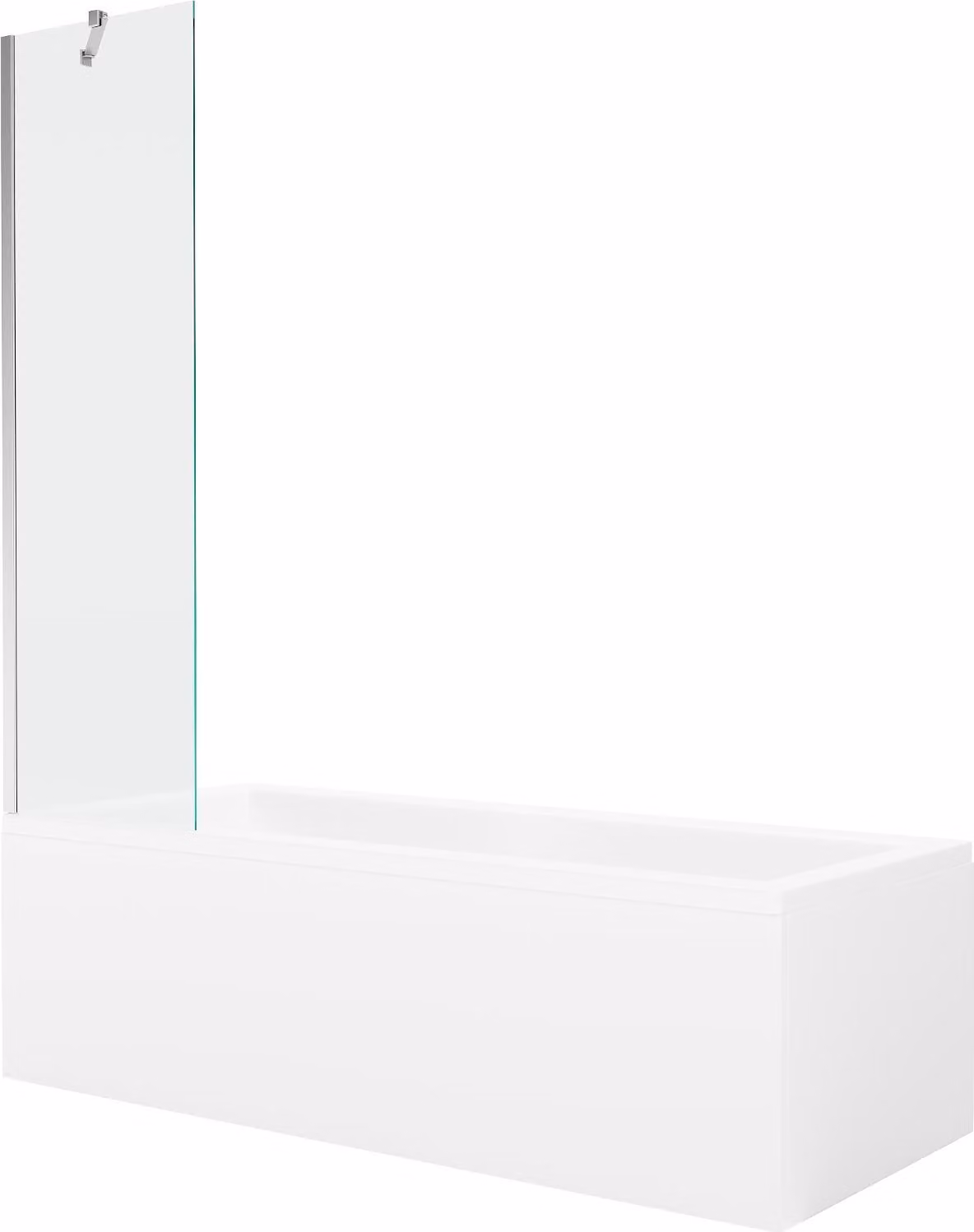 Mexen Cubik vasca rettangolare 160 x 70 cm con rivestimento e schermo a 1 anta 50 cm, trasparente, cromo - 550316070X9505000001