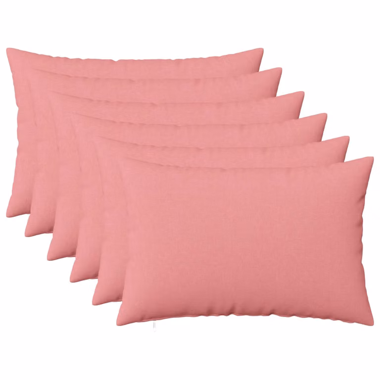 Set di 6 federe vidaXL HEERLEN rosa in poliestere, 40 x 60 cm