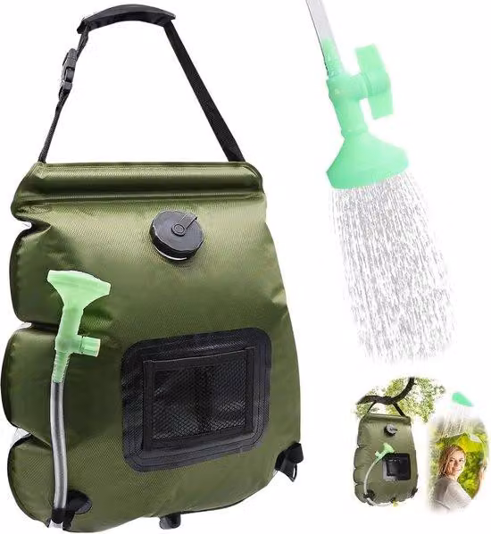 Borsa doccia solare, doccia da campeggio, doccia da esterno da 20 litri con acqua calda, set doccia solare portatile da campeggio, sacca solare portatile per il giardino, il campeggio e le escursioni all'aperto