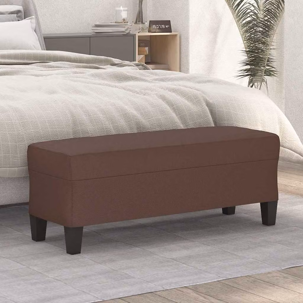 Panca moderna vidaXL in similpelle marrone L: 100 cm, P: 35 cm, H: 41 cm
