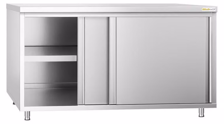 Mobile basso in acciaio inossidabile, dimensioni 1800x800 mm, linea PREMIUM - GOLDINOX