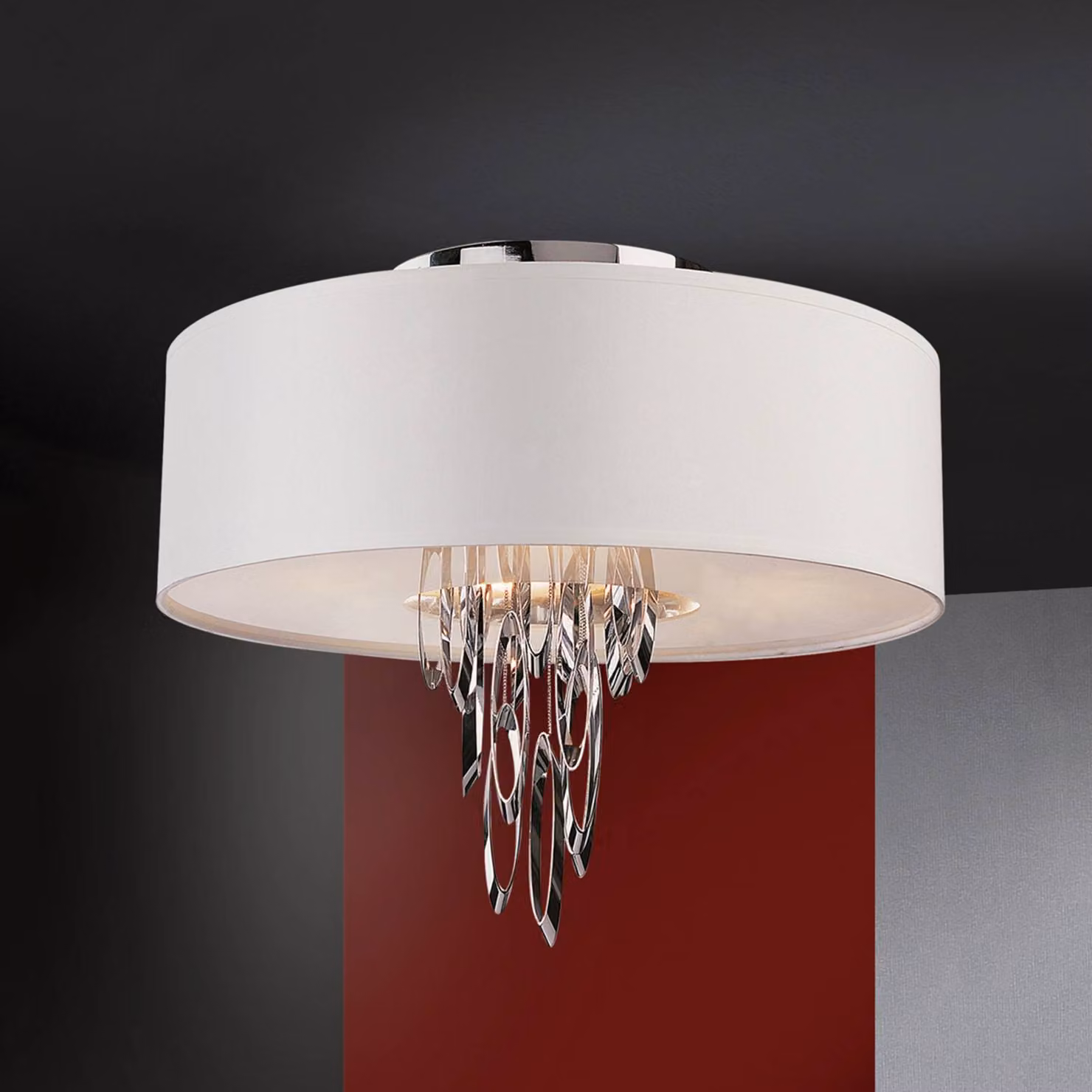 Schuller Valencia Plafoniera di design DOMO, Bianco / Opale, Soggiorno / Sala da pranzo, Metallo, Design, Plafoniera