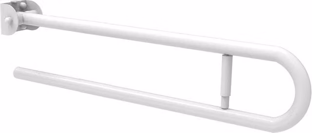 Barra maniglione in inox bianco ribaltabile cm 80 con porta rotolo