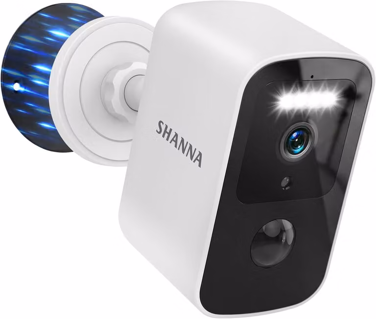 Telecamera di sorveglianza esterna 2K 3MP, con batteria integrata, archiviazione cloud gratuita e base magnetica