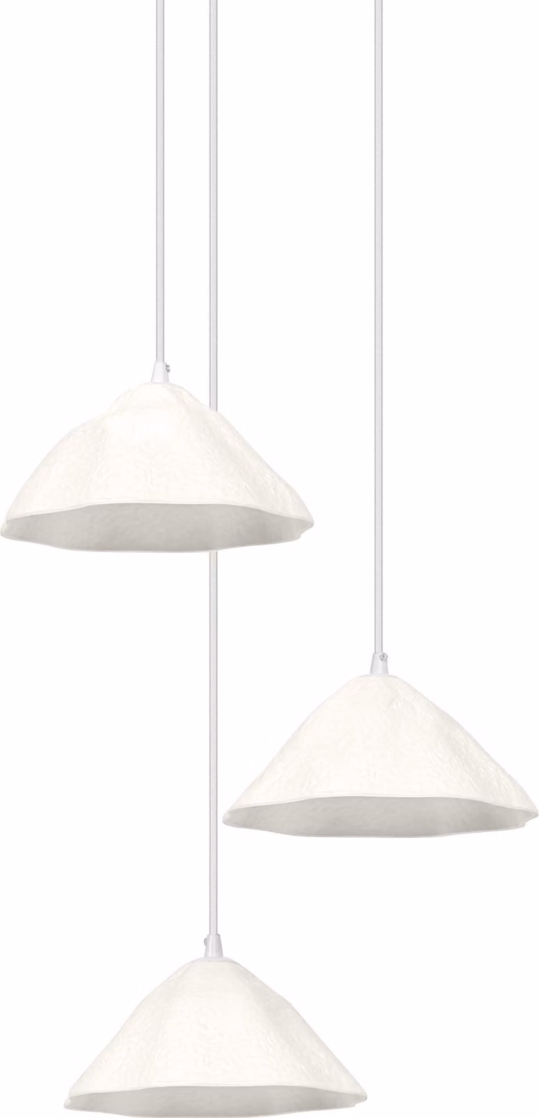 OSRAM lampada a sospensione a 3 luci Decor Lotus Leaf bianco in metallo e cartapesta, E14, lunghezza 1562 mm, paralume in materiale riciclato, sostenibile grazie alla sorgente luminosa sostituibile, facile installazione