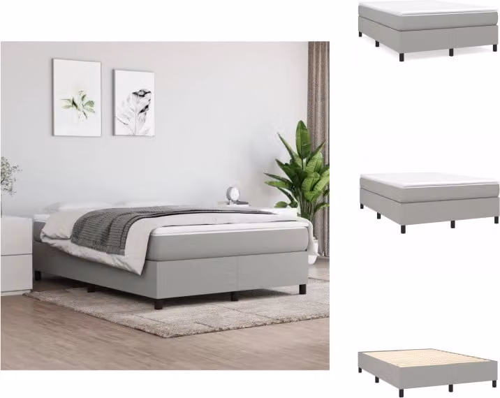 vidaXL Letto a molle insacchettate grigio chiaro 140x200 cm tessuto - Letti e strutture letto