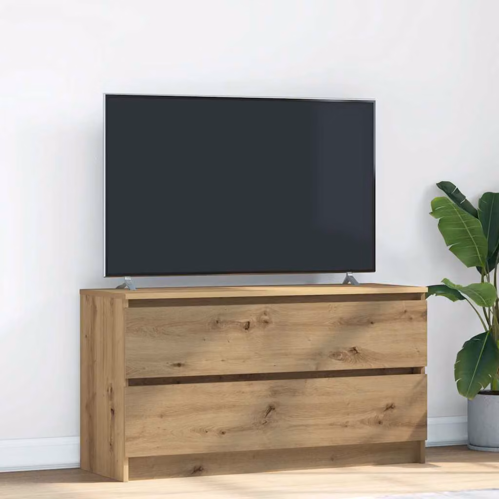 Mobile TV vidaXL in legno multistrato color rovere, L: 100 cm, P: 35 cm, H: 54 cm