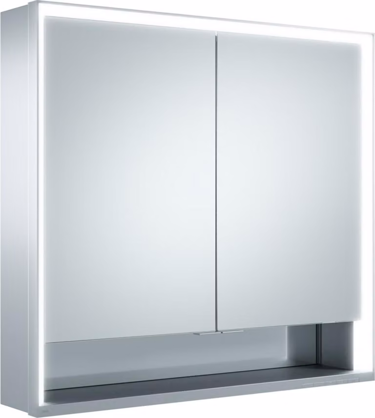 KEUCO Royal Lumos armoire de toilette murale 2 portes, porte courte, avec miroir chauffant, 800mm, 14302171304, 14302171304