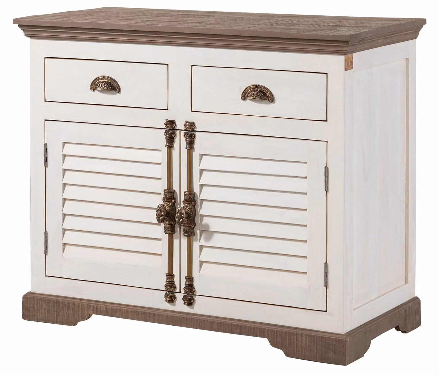 MASSIVMOEBEL24 | Credenza TOULOUSE #107 in Legno di Mango Laccato Bianco - 107x45x90