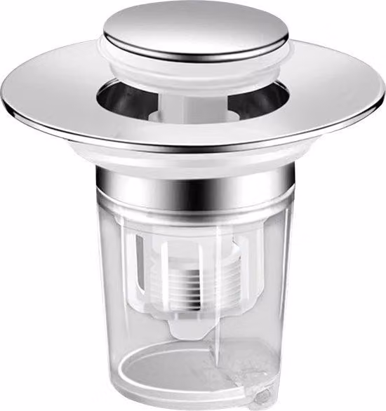 Valvola di scarico a scomparsa con guarnizione per lavello, bagno, cucina (32-41 mm)