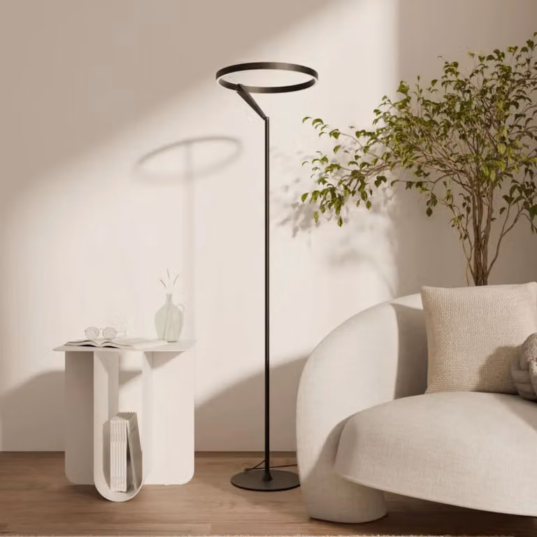 LUMIÈRE Design Lampada da Terra 'Noxi' LED dimmerabile Up- & Downlight Nero
