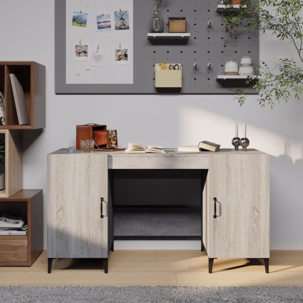 Maison Exclusive - Scrivania grigio Sonoma 140x50x75 cm Materiale ligneo