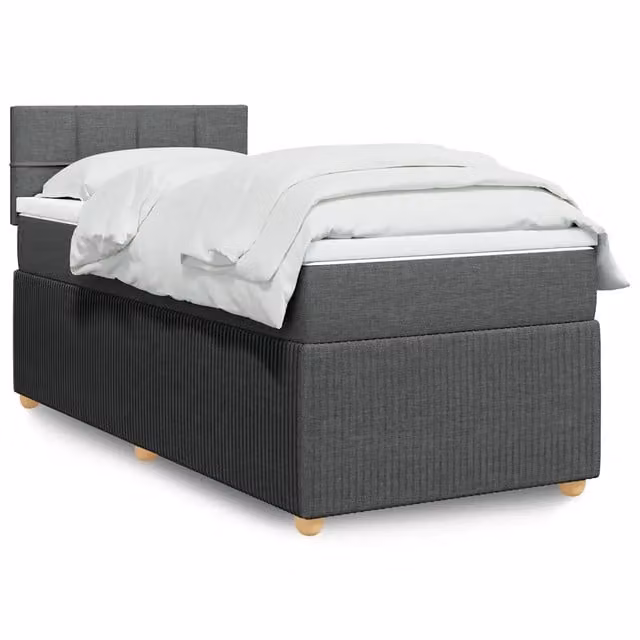 Letto Ibrido Moderno vidaXL con Materasso a Molle Grigio e Bianco L/P: 100 x 200 cm