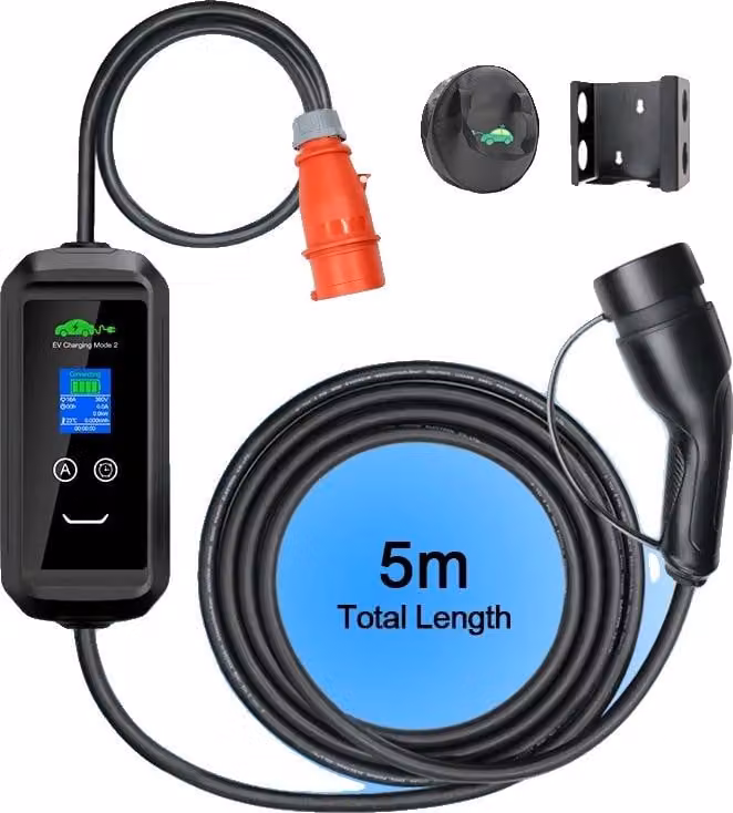 Caricabatterie portatile per veicoli elettrici, corrente regolabile, controllo tramite app, standard 11KW-5M, TYPE2