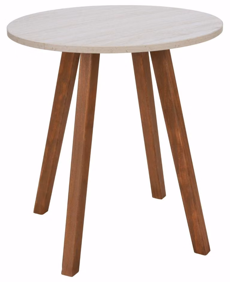HOWHOMELY | Tavolino da salotto - beige - 40x43 cm - Tavolino da caffè - effetto marmo - Pratico