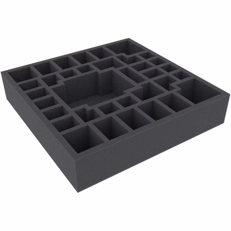 Inserto in schiuma 295x295x60 mm per giochi da tavolo con 34 scomparti