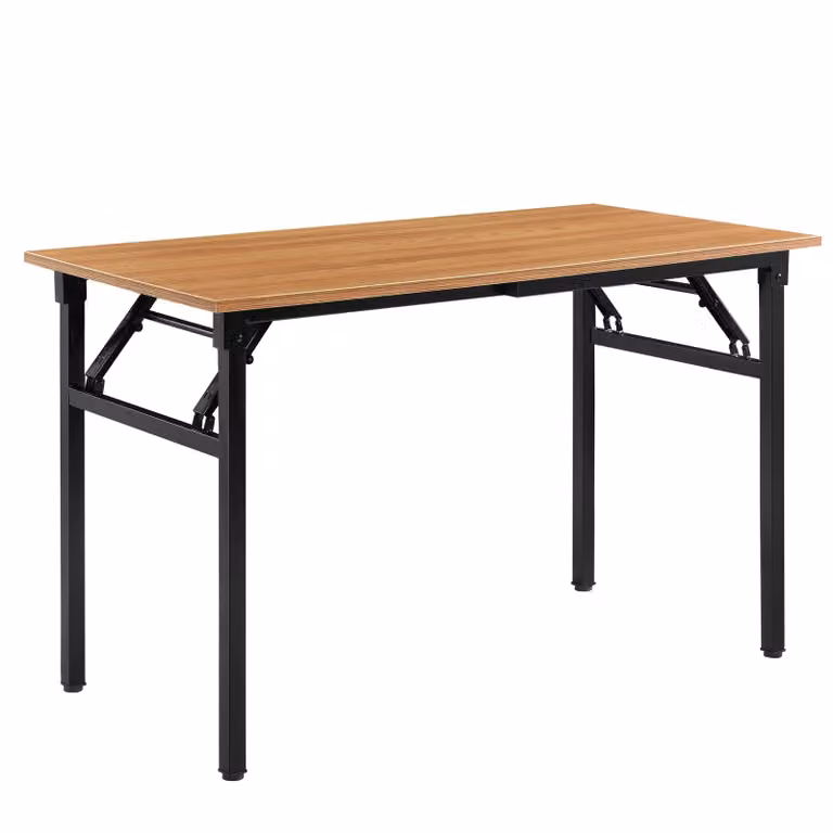 In And OutdoorMatch tavolo da pranzo Damon - scrivania - 120 x 60 x 75 - 76,4 cm - pieghevole - regolabile - faggio e nero - design moderno