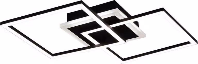 Plafoniera LED, nera, interruttore dimmer, L 57 cm