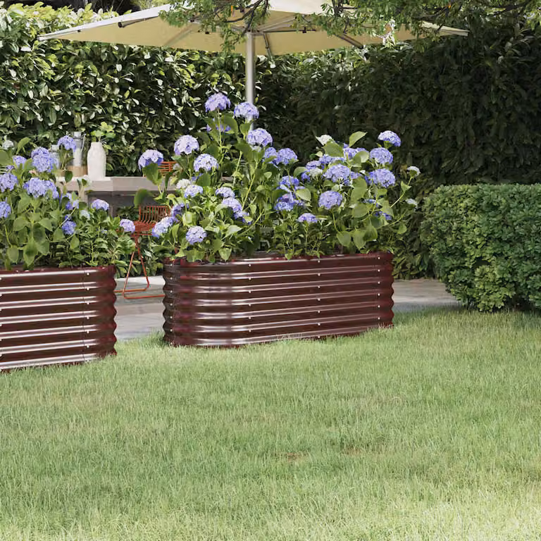 Letto rialzato da giardino vidaXL in acciaio zincato marrone L: 114 cm, P: 40 cm, H: 36 cm