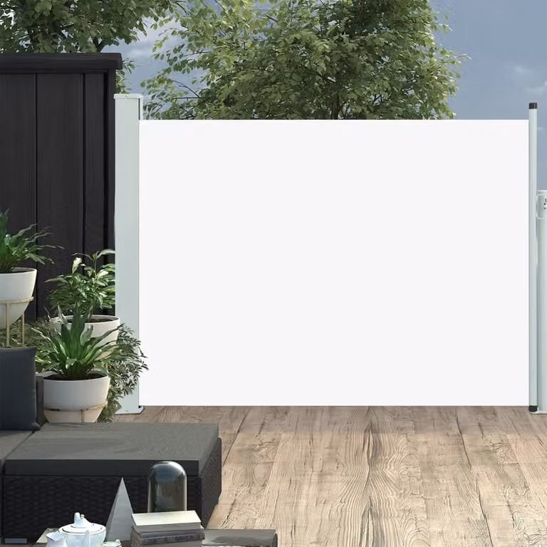 The Living Store Tenda laterale estensibile 100×500 cm crema