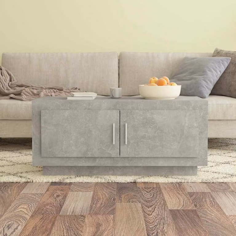 vidaXL Tavolino da salotto moderno in legno e composito, colore grigio, L 102 x P 50 x H 45 cm