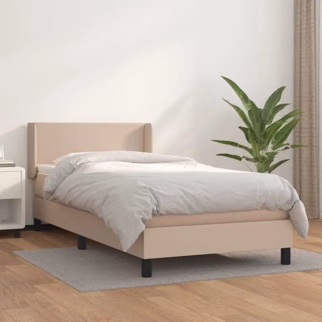 Giroletto a Molle con Materasso-Struttura Letto Cappuccino 90x200 cm Similpelle 620375