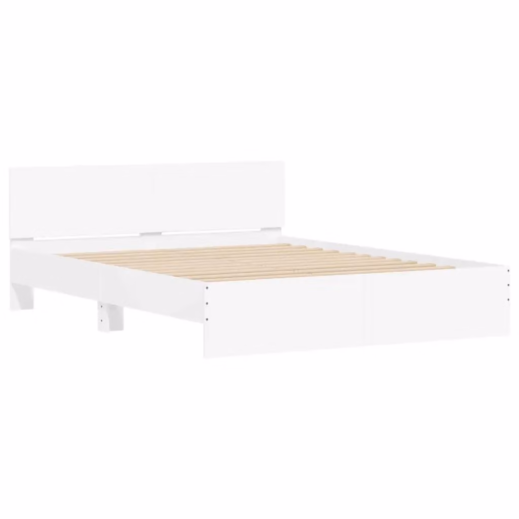 Struttura letto con testata moderna vidaXL in legno bianco L: 150 cm, P: 200 cm, H: 157 cm – 2