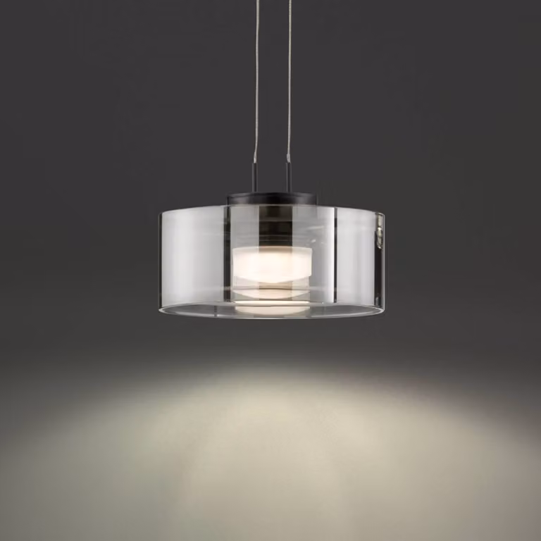 FISCHER & HONSEL Lampada a sospensione LAVIN, dimmerabile, Nero, Soggiorno / Sala da pranzo, Metallo, Moderno, Lampada a sospensione