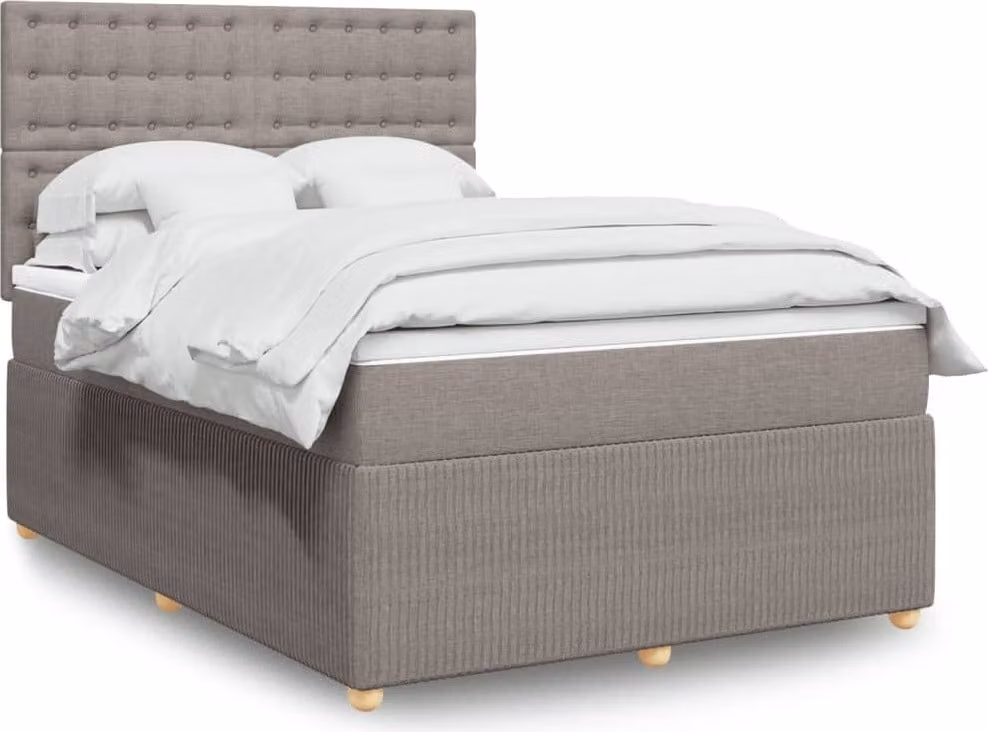 Maison Exclusive - Letto boxspring con materasso Taupe 160x200 cm Tessuto
