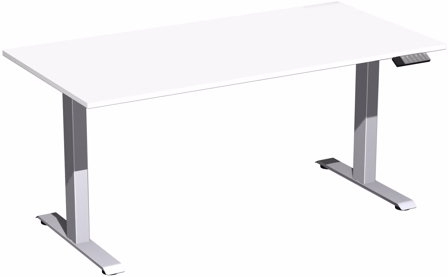 Tavolo elevatore elettrico regolabile in altezza, 1600x800x730-1230, bianco/argento