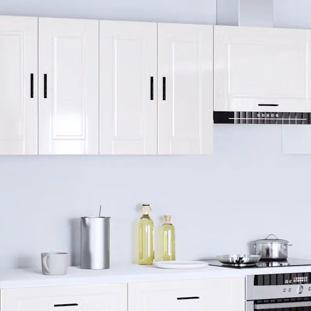 Pensile da cucina DESIGN IN bianco lucido in legno e MDF con ante a battente e ripiani interni L: 60 cm, H: 31 cm, P: 60 cm