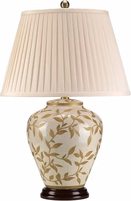 Lampada Da Scrivania Contemporanea Leaves Brown Gold Porcellana Oro 1 Luce E27