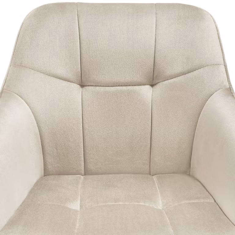 Set di 4 sedie Marilyn TecTake in velluto beige e oro con finiture glamour per soggiorno e sala da pranzo