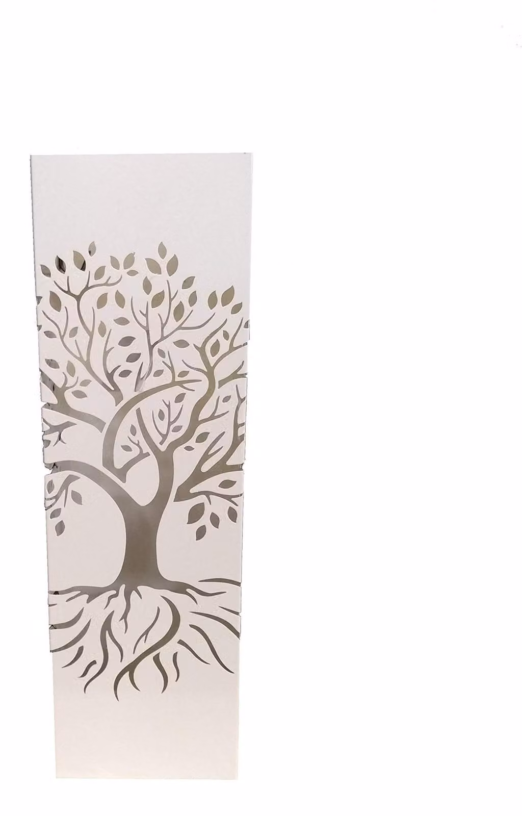 Portaombrelli metallico bianco con motivo dell'albero della vita