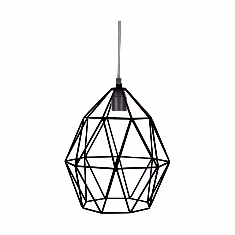 Lampada a sospensione in filo metallico Kidsdepot nera 30 cm