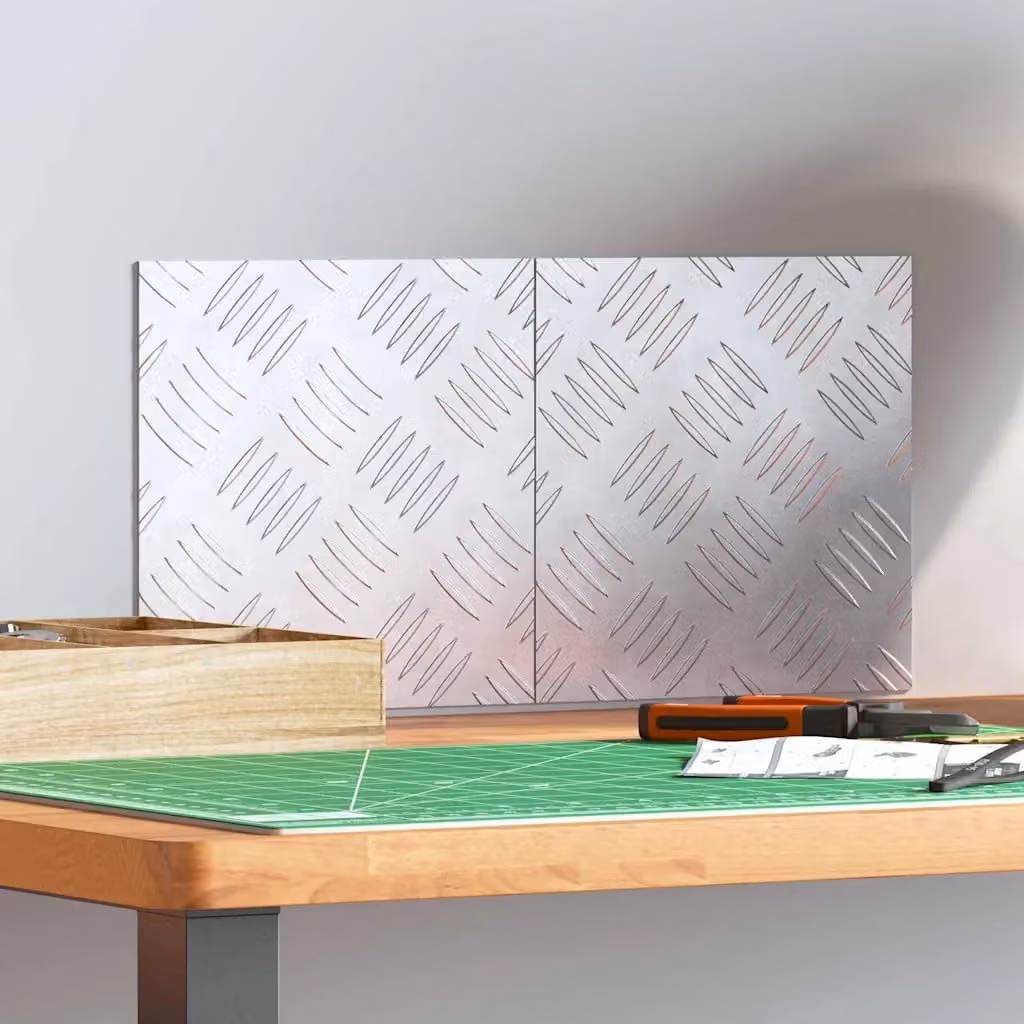 Set di 2 gradini per scale quadrati vidaXL in alluminio argento 20 x 20 cm