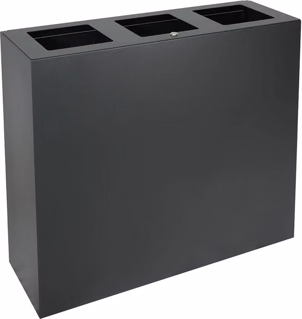 Pattumiera per Raccolta Differenziata 3 Scomparti Capacità 180 lt 90x30x80 cm in Acciaio Antracite