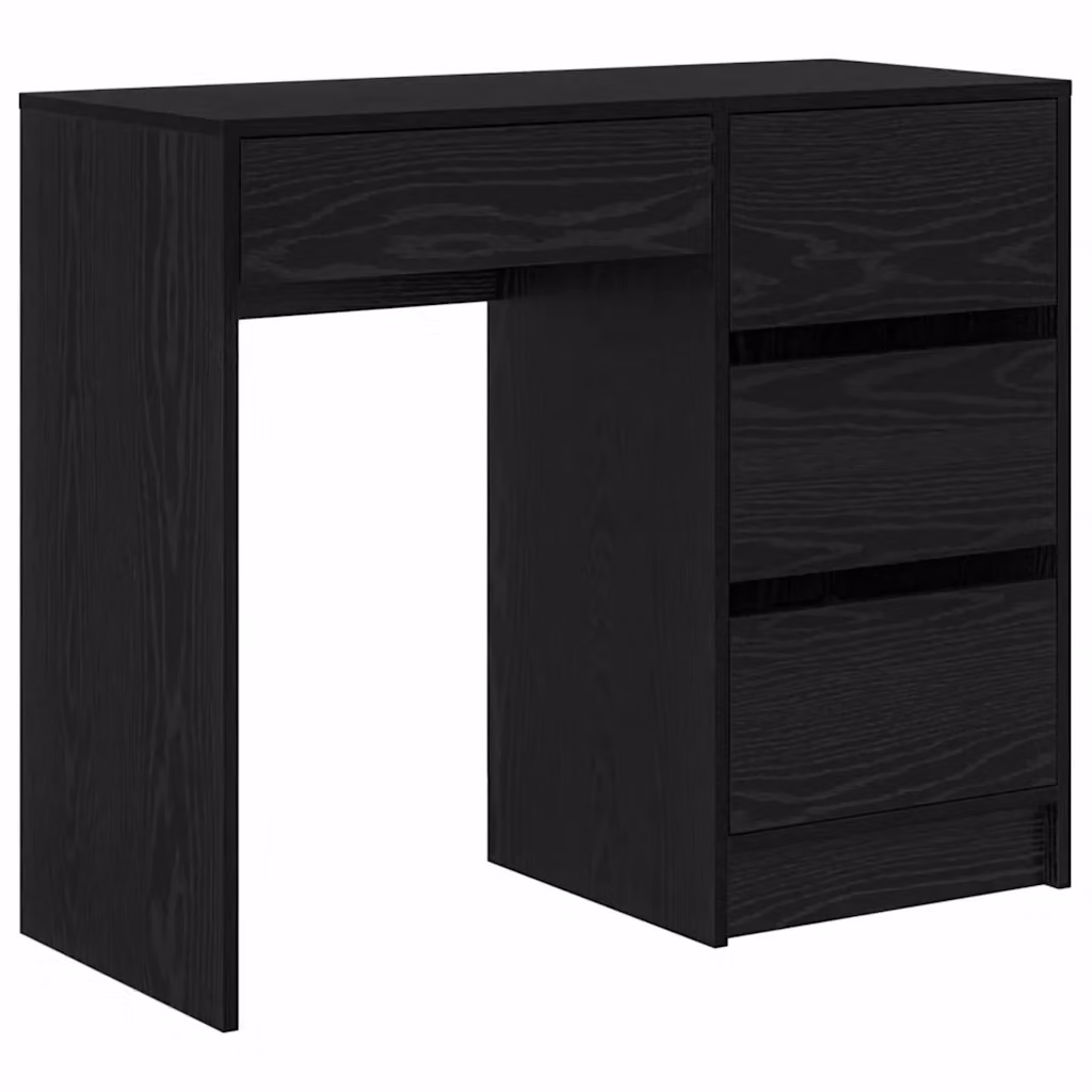 Scrivania moderna vidaXL per computer in legno MDF rovere e nero L: 90 cm, P: 37.5 cm, H: 75 cm – 2
