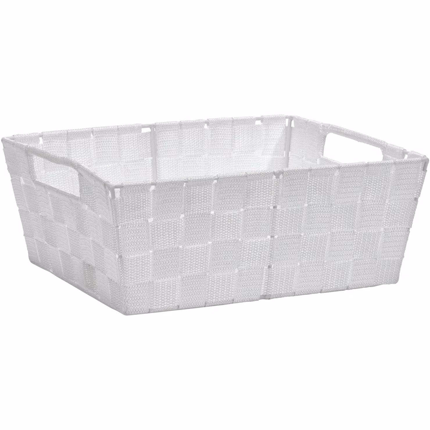 Cestino con manici Vestiamo Casa bianco in plastica H: 12 cm, L: 31,5 cm, P: 26 cm