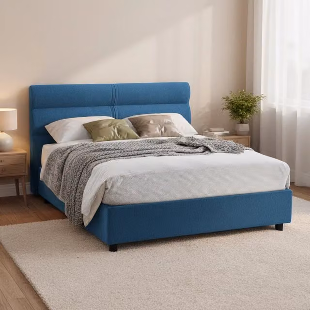 Letto Matrimoniale Briaglia DMORA Blu H 10 cm, L 177 cm, P 228 cm