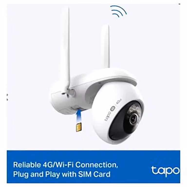 Kit TP-LINK Tapo C665G: telecamera IP esterna e pannello solare, 8MP, grado di protezione IP65, Wi-Fi, LTE