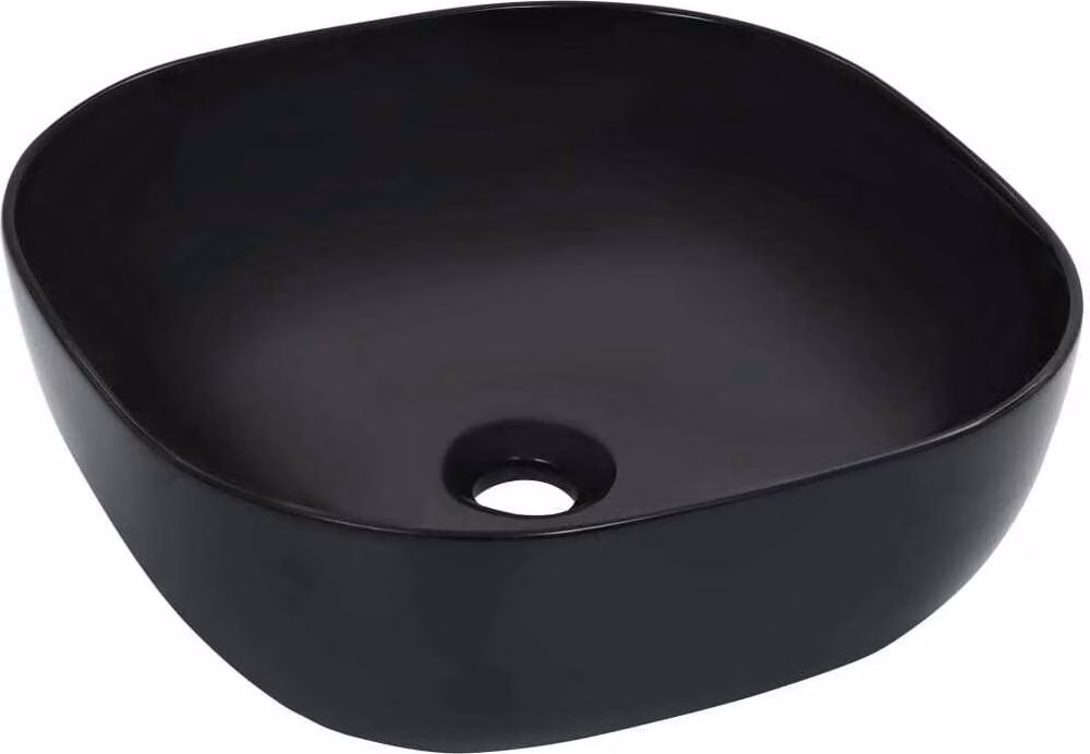 The Living Store Lavabo 42,5 x 42,5 x 14,5 cm Vetroceramica Nero